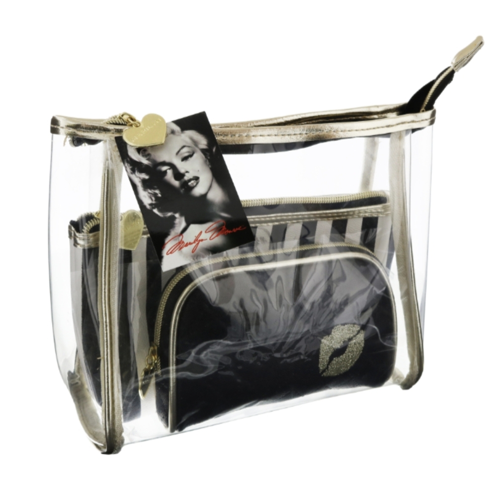 Marilyn Monroe Glamour Cosmetic Makeup Bag Set 3 pieces NWT